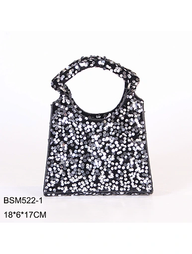 silver sequin shoulder bag